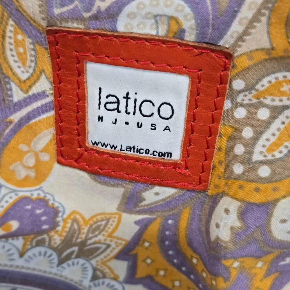 Latico‎ Red Leather Business Tote Bag Shoulder Laptop Full Zip around Organizer